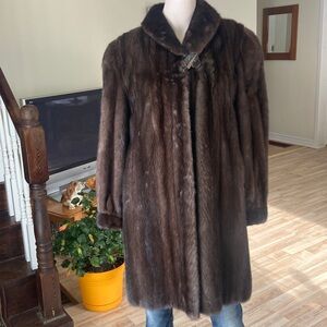 Brown Mink Fur Coat - mid-length